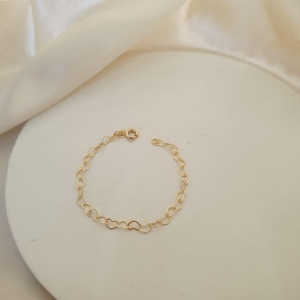 Pulseira infantil elo coracao