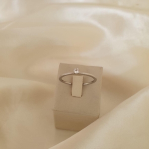 Anel inox solitário zirconia