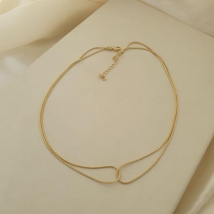 Colar choker duplo cruzado