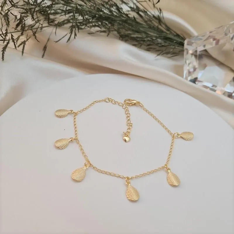 Pulseira com pingente gota fosca