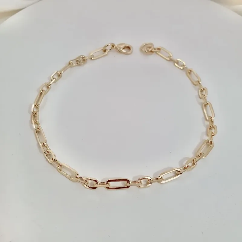 Pulseira elo fígaro quadrado