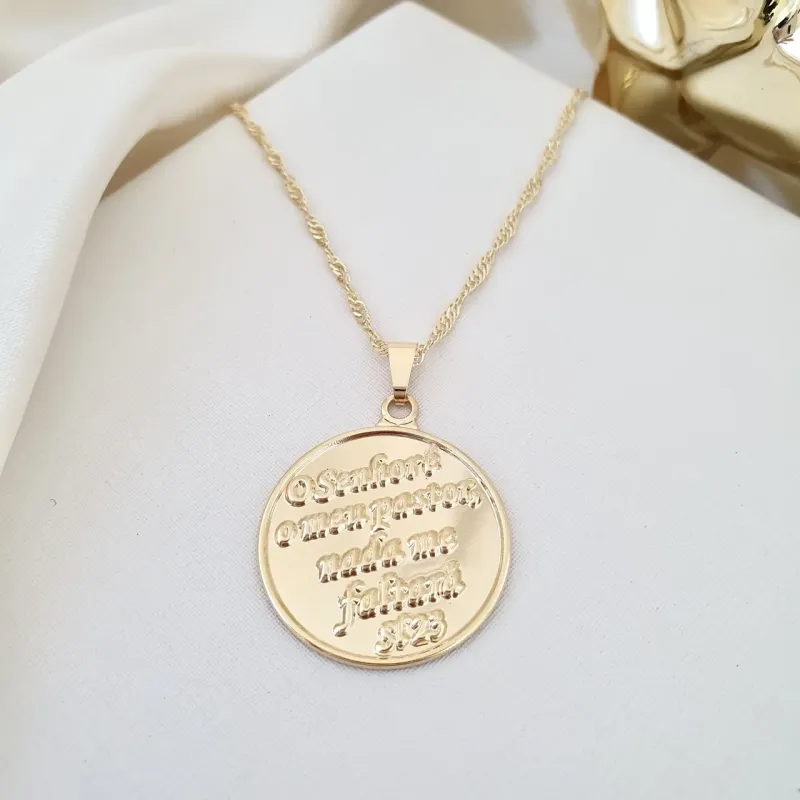 Colar pingente medalha 