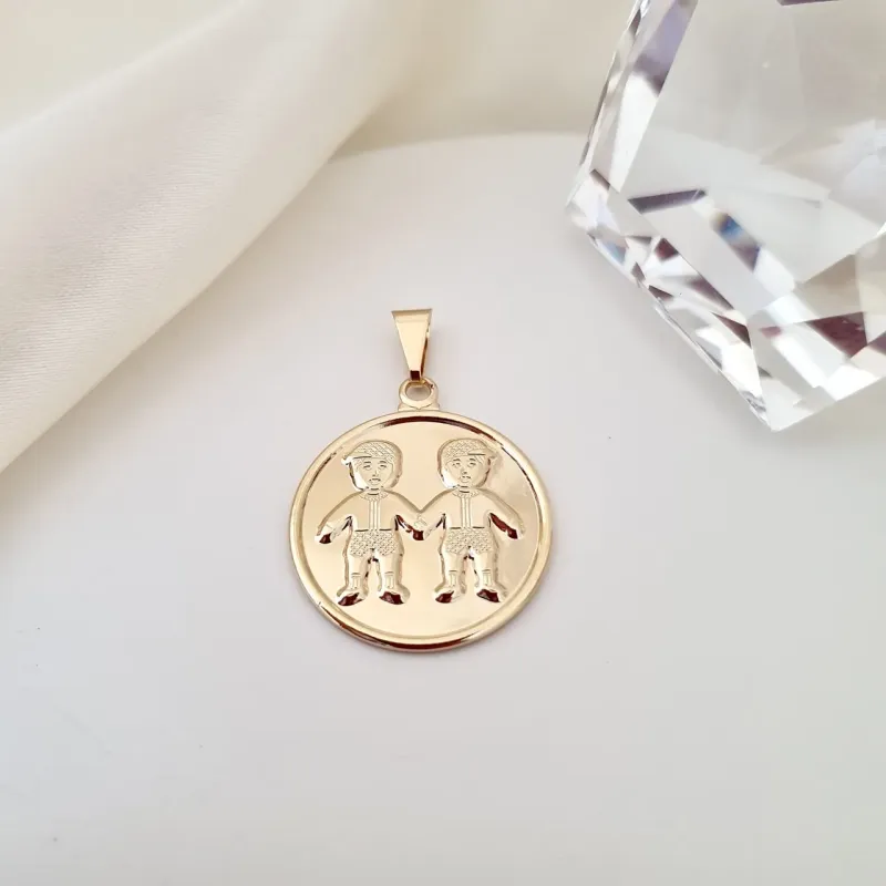 Pingente medalha Filhos (2 meninos)