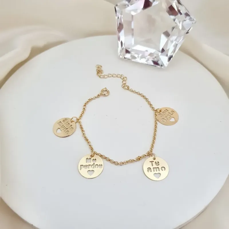 Pulseira com medalhas ho'oponopono