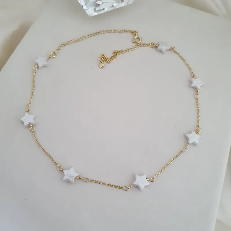 Choker estrela pérola