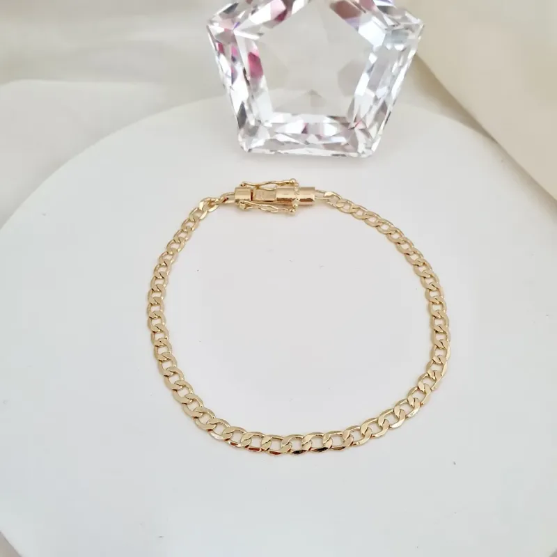 Pulseira masculina elo grumet e fecho canhão
