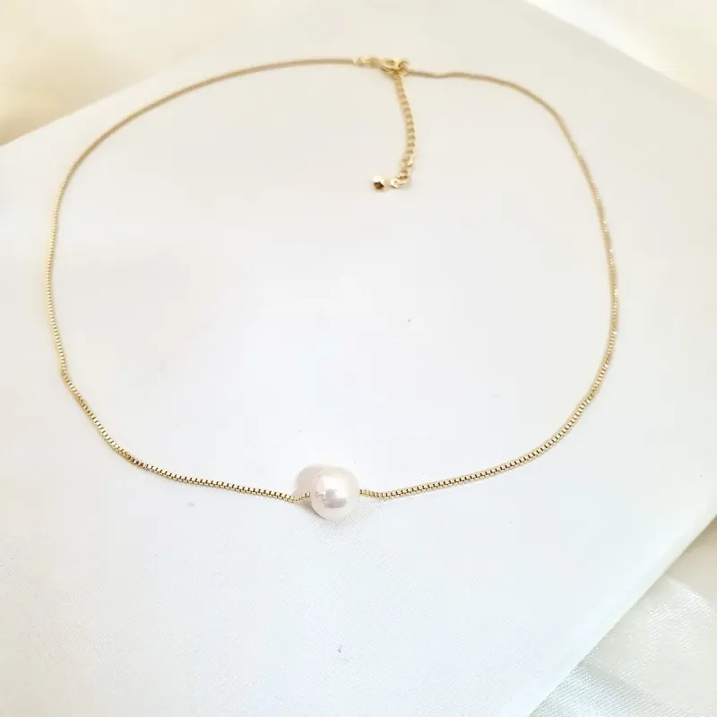 Colar choker pérola