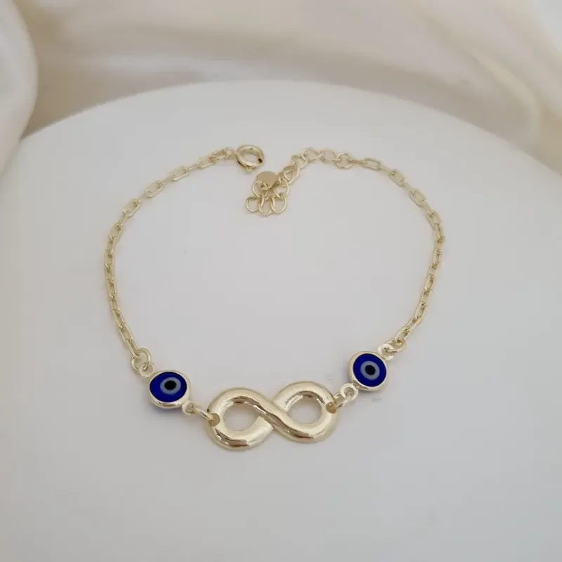 Pulseira infinito e olho grego