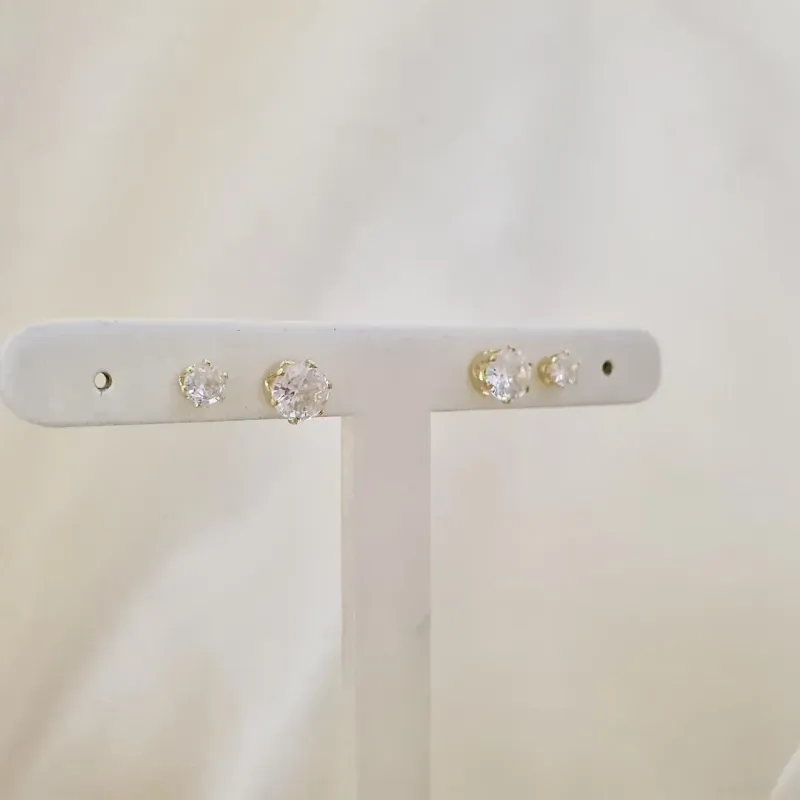 Brinco dupla ponto de luz zirconia