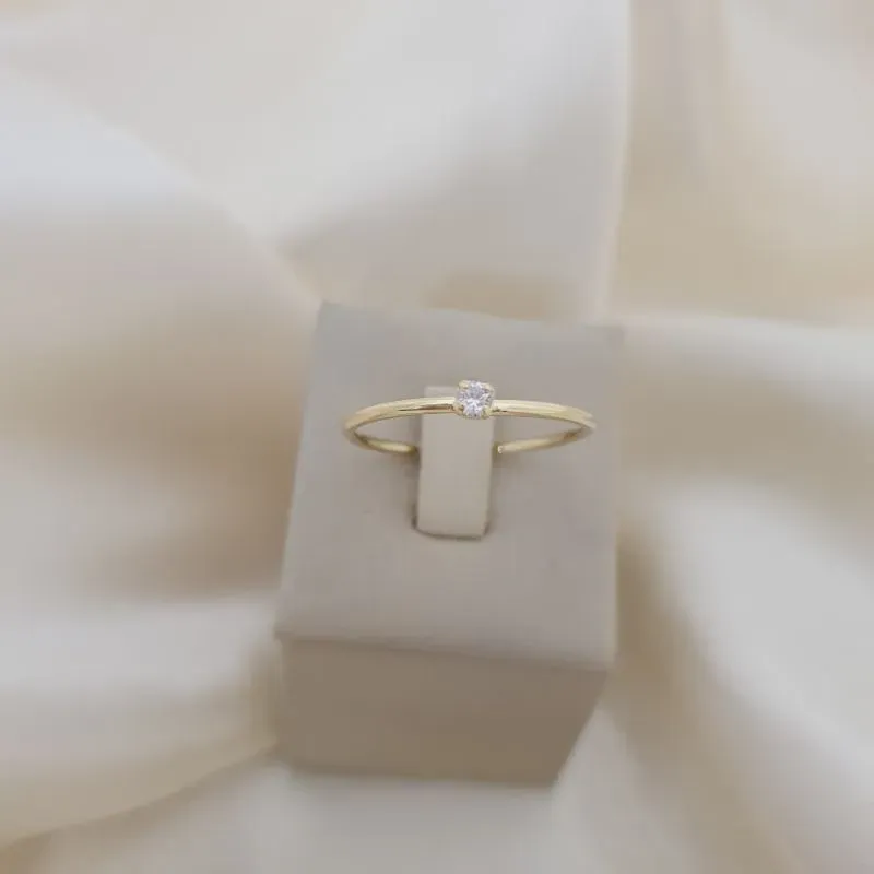 Anel solitário zirconia 2mm