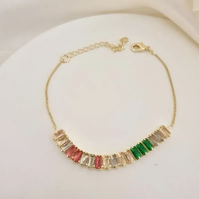 Pulseira riviera zirconias coloridas