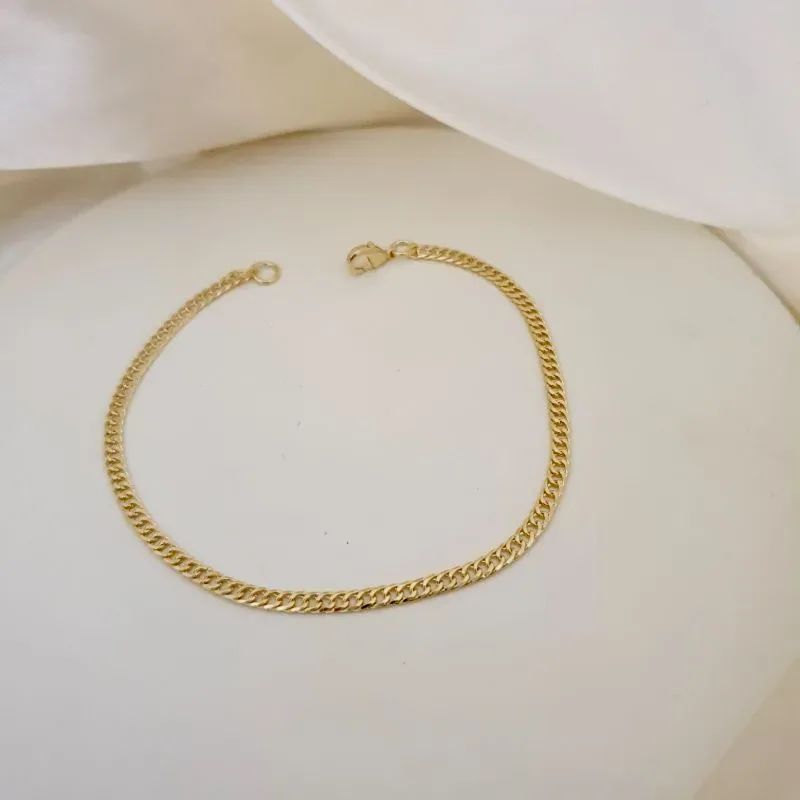 Pulseira masculina elo grumet achatado