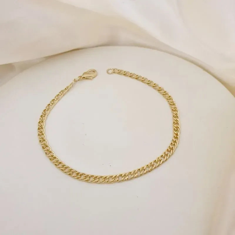Pulseira masculina elo grumet duplo achatado