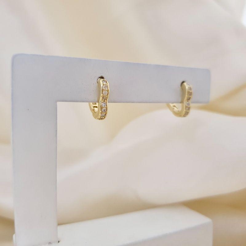 Brinco argola coracao cravejado zirconia 1,2cm