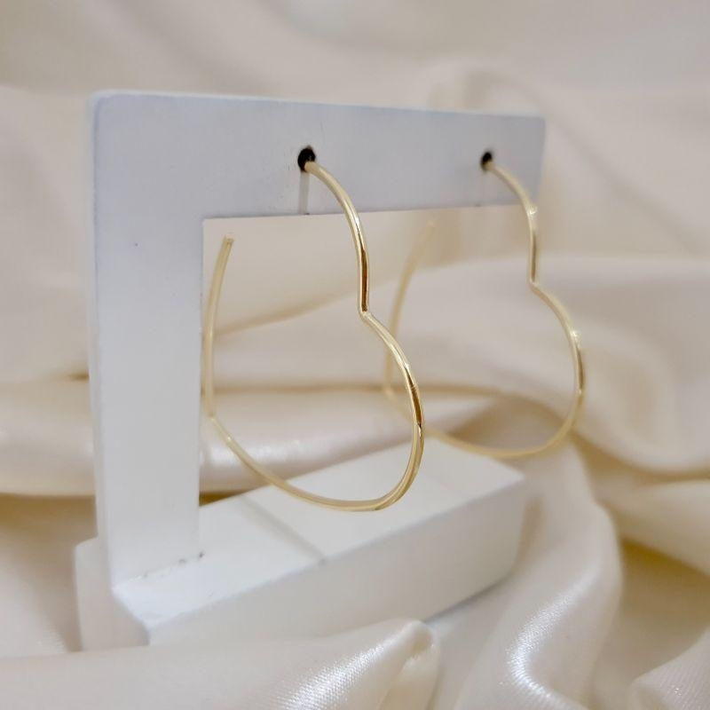 Brinco argola coração 3,7cm