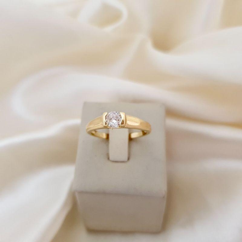 Anel solitario zirconia 5mm
