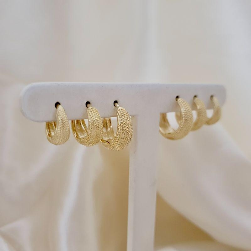 Brinco trio argola fosca