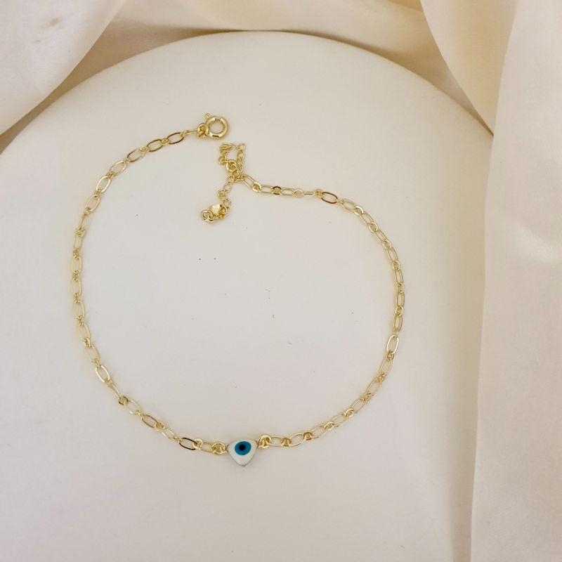 Tornozeleira coracao olho grego