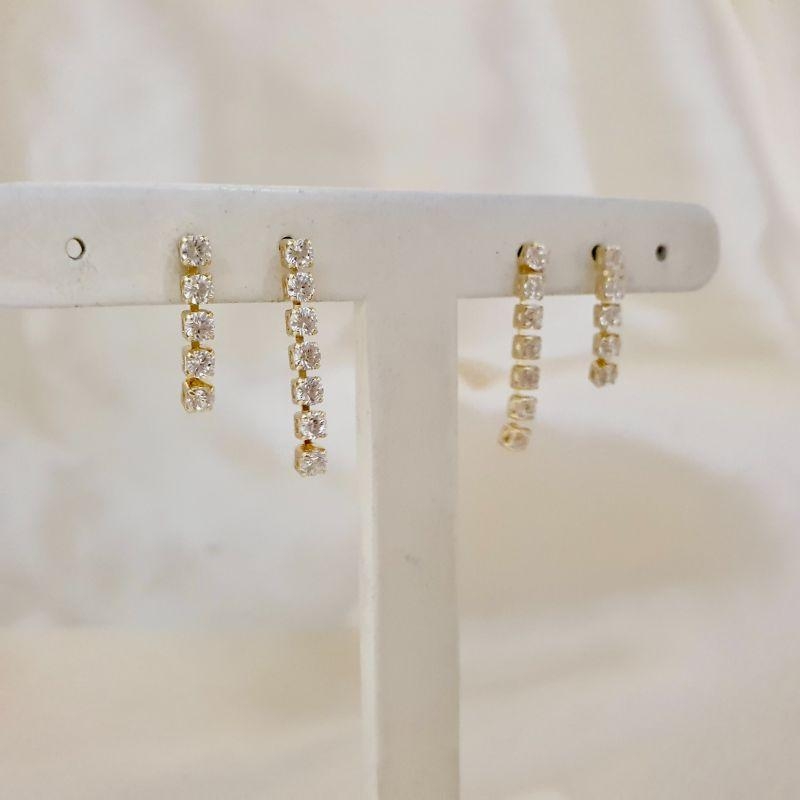 Brinco dupla riviera zirconias