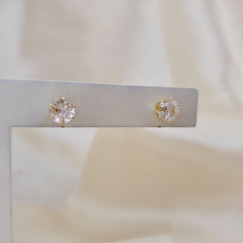 Brinco ponto de luz zirconia 6mm