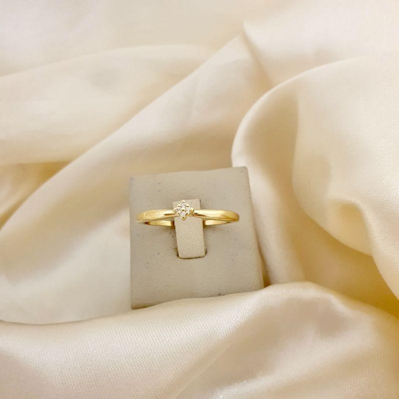 Anel losango 4 zirconias