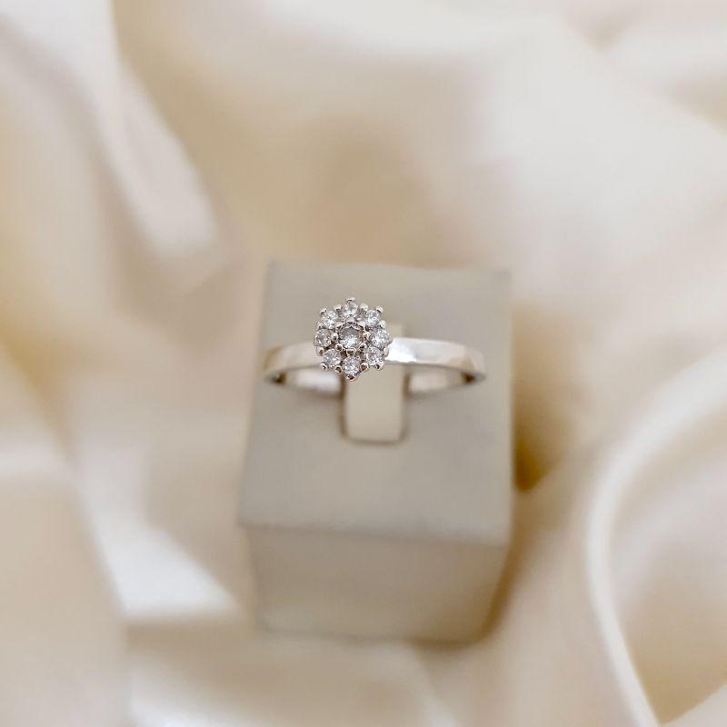 Anel ródio chuveirinho zirconia