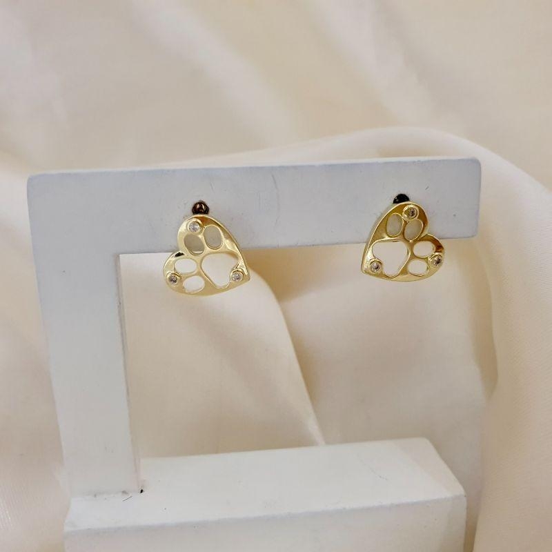 Brinco coração com patinha