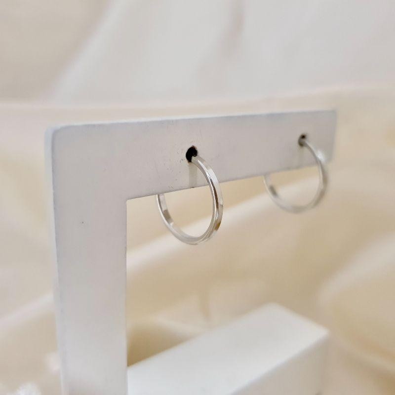 Brinco ródio argola 1,5cm