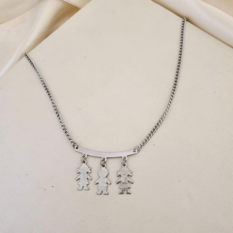 Colar inox 1 menino 2 meninas (filhos)