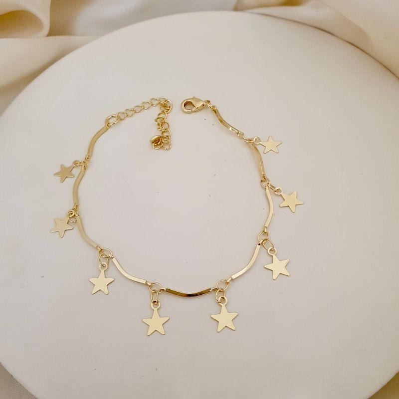 Pulseira pingentes estrelas
