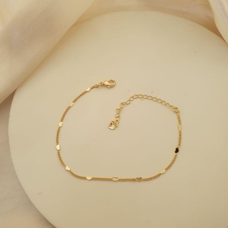 Pulseira elo coracao achatado