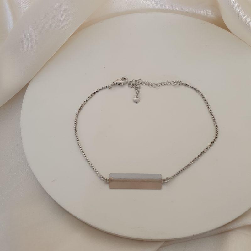 Pulseira ródio melindrosa placa