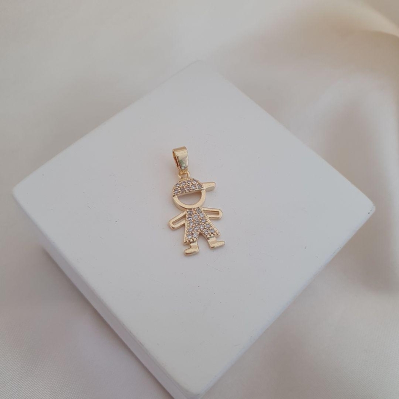 Pingente menino cravejado zirconia (filho)
