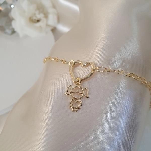 Pulseira com coração e filha