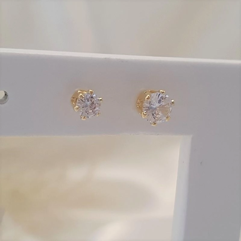 Dupla de brincos ponto de luz com zircônias