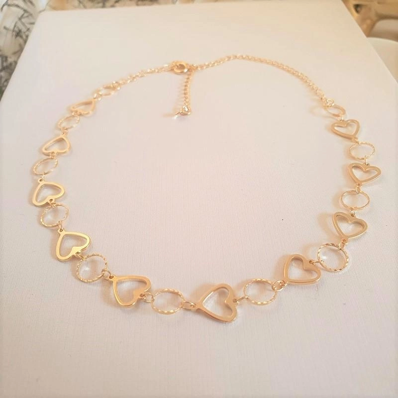 Choker coração e círculo diamantado