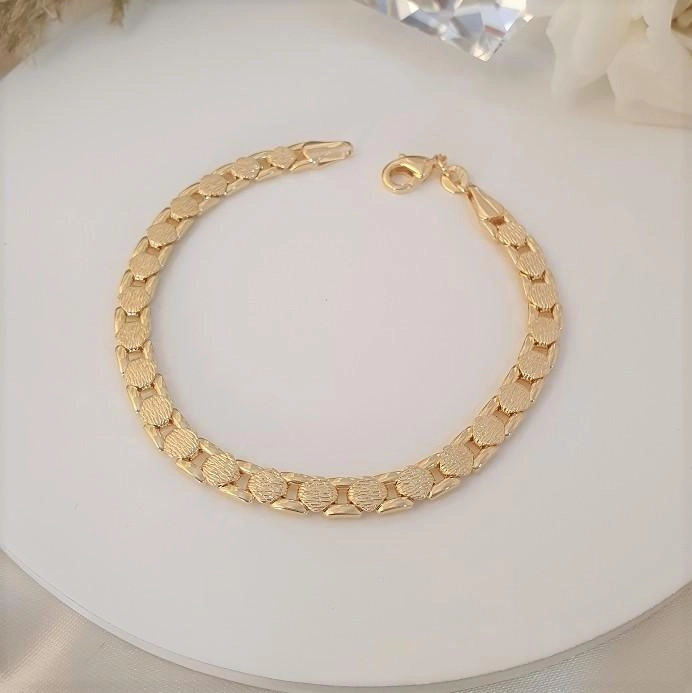 Pulseira cordão com detalhe fosco