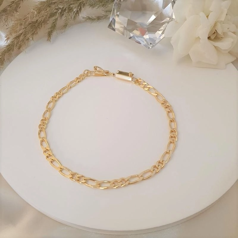 Pulseira elo fígaro com fecho gaveta