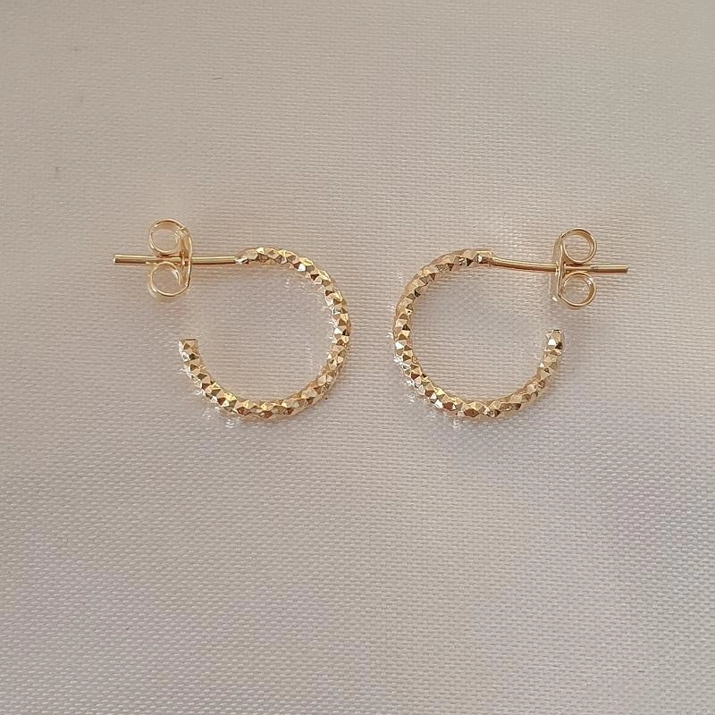 Argola detalhe diamantado 1,4cm