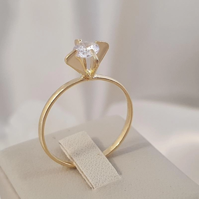 Anel solitário zircônia com garras