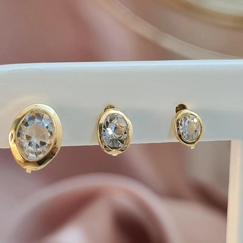 Brinco trio de cristal