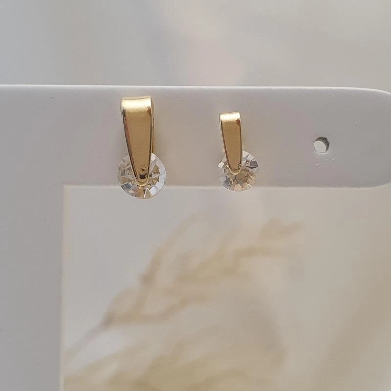 Brinco dupla gancho cristal