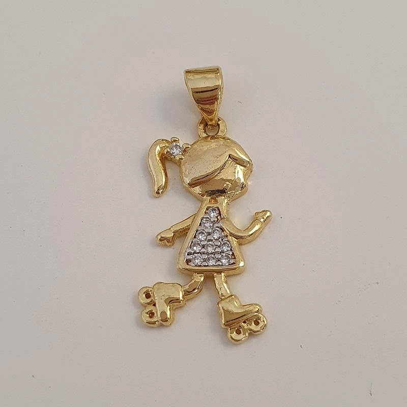 Pingente menina de patins (filha)