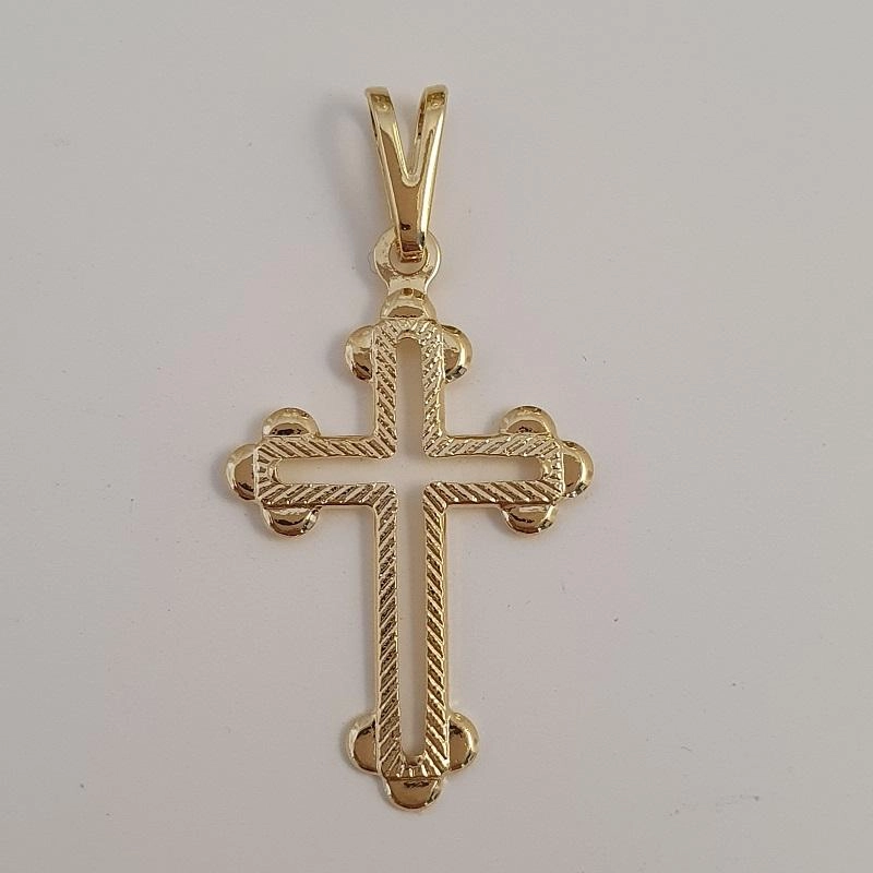 Pingente cruz detalhe diamantado