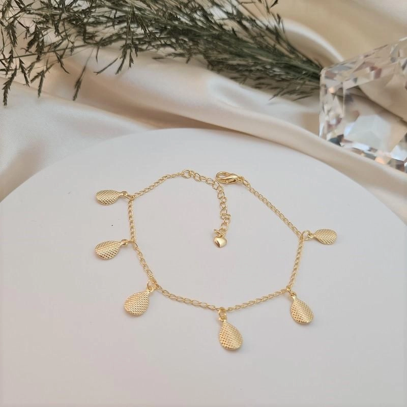 Pulseira com pingente gota fosca