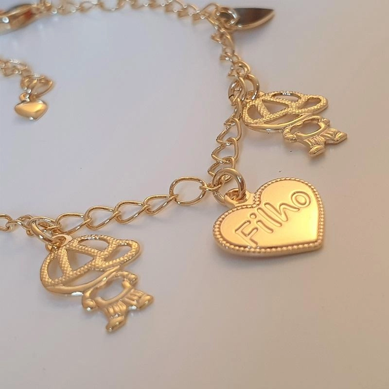 Pulseira dois meninos coração (filho)