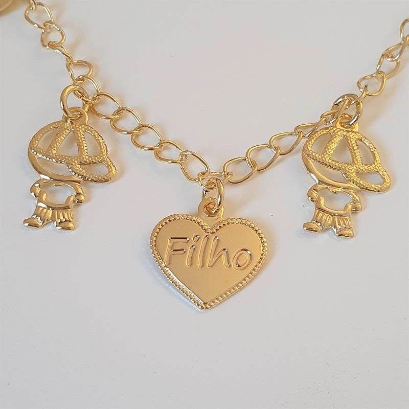 Pulseira dois meninos coração (filho)