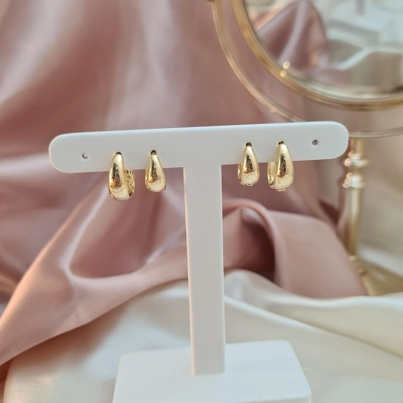 Brinco dupla argola click gota