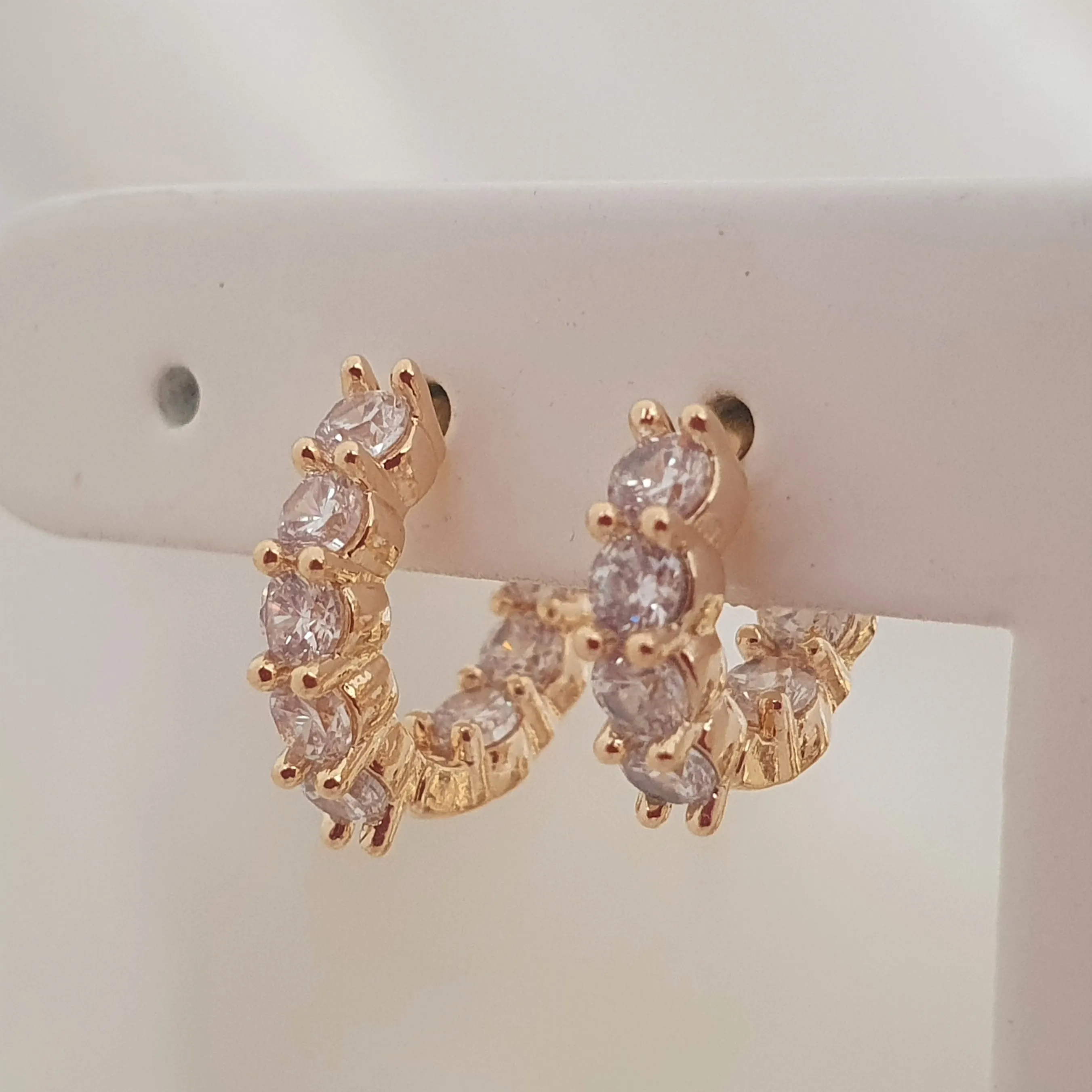 Dupla de brincos argola click com zircônias
