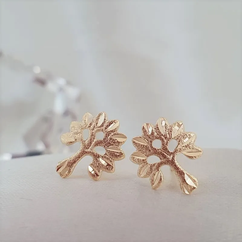 Brinco de árvore da vida com detalhe diamantado
